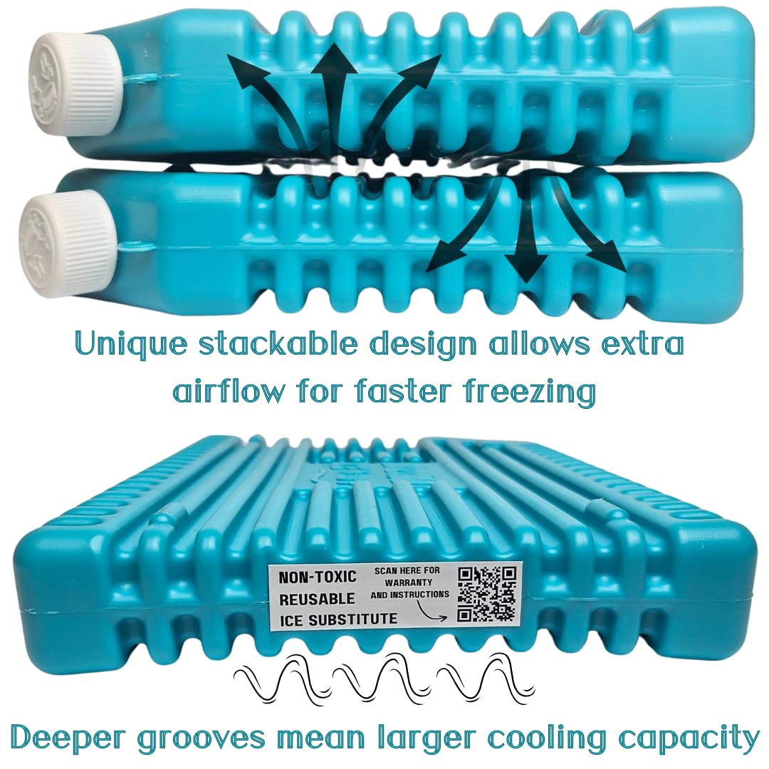 GoCJ Arizona Ice Large Industrial Ice Packs | Replaces 10lbs of Ice |18°F (-8°C) | Deepest Grooves | May Freeze Drinks | USA Company | 12" x 9" | Two Pack