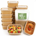 60 Pack 29OZ Disposable Meal Prep Containers, Paper Bowls With Lids