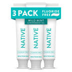 Buy now Native Fluoride Free Toothpaste, Whitening - for Adult, Kids 2+ Oral Care - Wild Mint & Peppermint Oil Flavor, 4.1oz (Pack of 3) at indiglob india