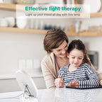 UV-Free 10000 Lux Daylight Lamp - Touch Control with 3 Brightness Levels & 4 Timer Functions, Large Surface & Rotatable Stand for Home/Office