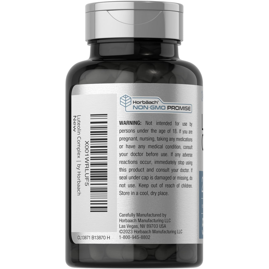 Horbäach Luteolin Supplement | 200mg | 50 Capsules | Complex with Rutin