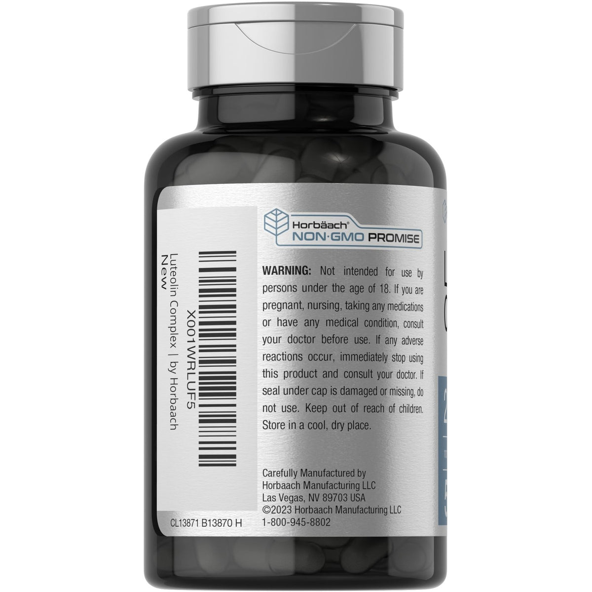 Horbäach Luteolin Supplement | 200mg | 50 Capsules | Complex with Rutin