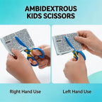 Toddler Safety Scissors, 3-Pack with 60 Craft Paper Sheets for Kids