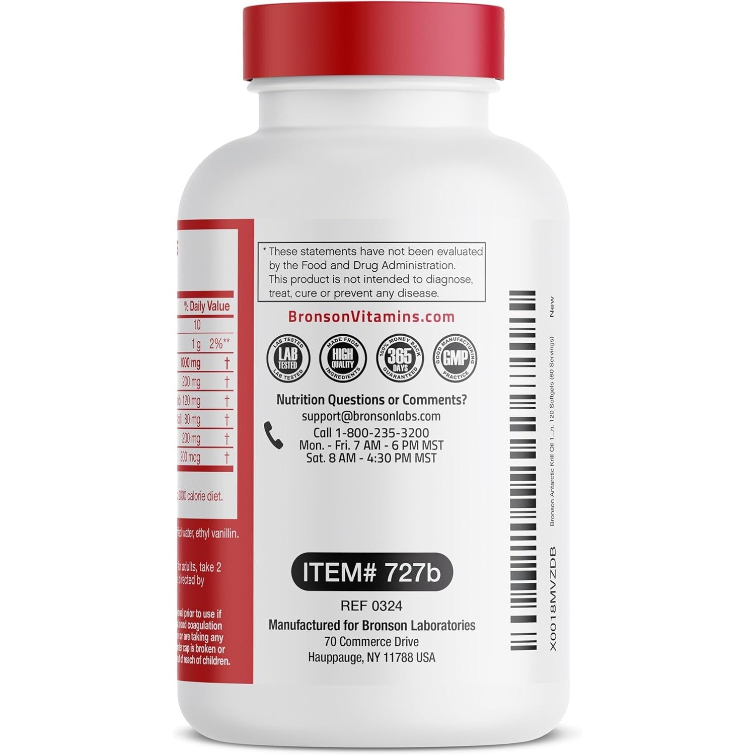Buy now Bronson Antarctic Krill Oil 1000 mg with Omega-3s EPA, DHA, Astaxanthin and Phospholipids 120 Softgels at indiglob india