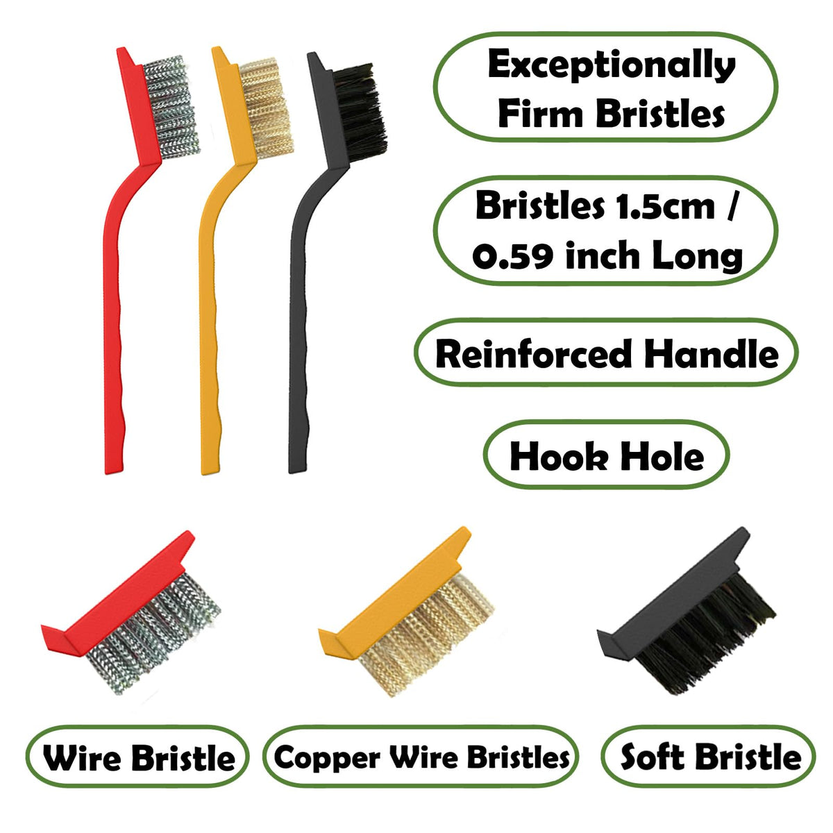 Betanull Crevice Cleaning Brush Set, Multi-Purpose Hard Bristle Brushes
