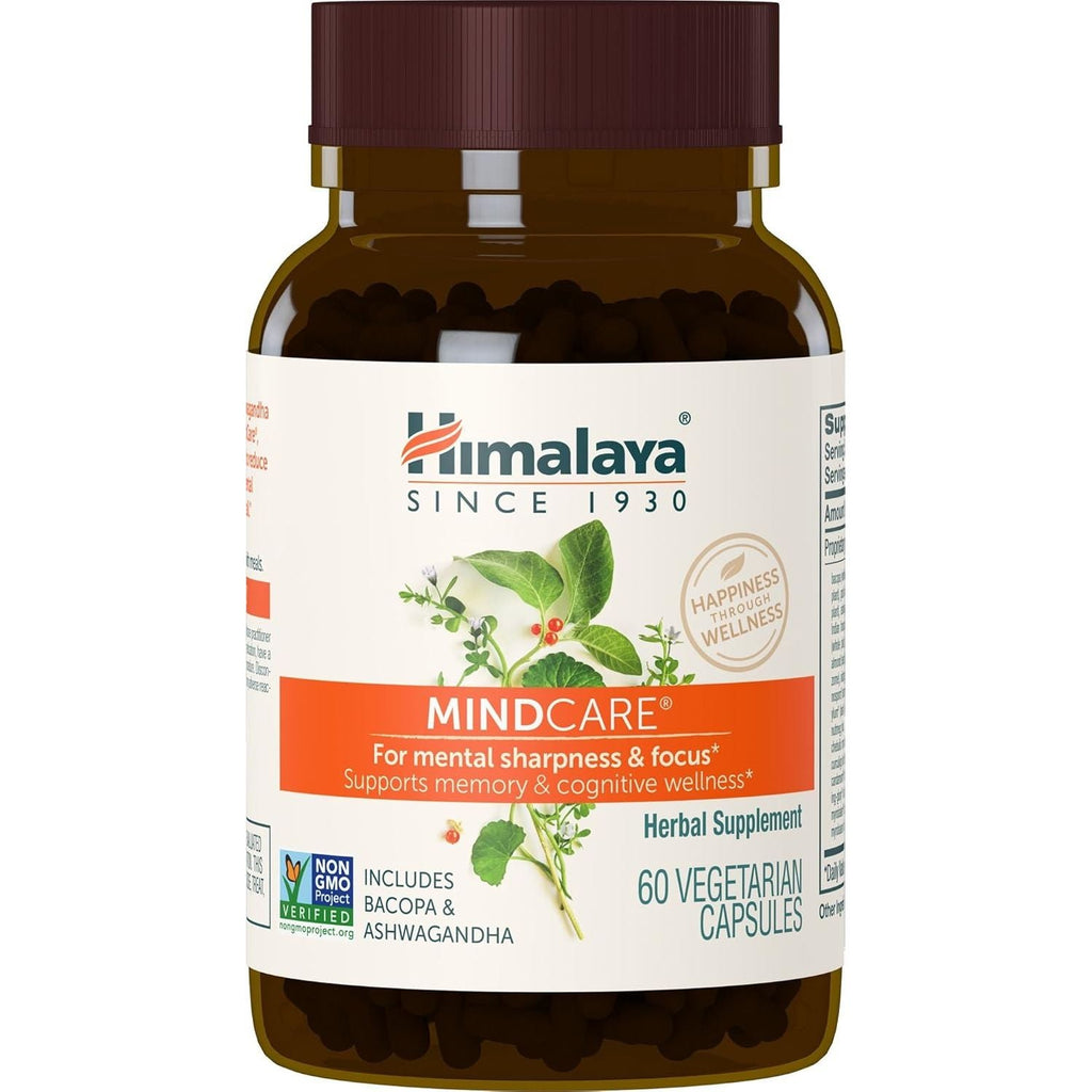 Buy now Himalaya MindCare - Nootropic Herbal Brain Supplements for Memory and Focus Support - Vegan, Non-GMO, Gluten Free, 1170 mg, 60 Capsules 60 Count (Pack of 1) at indiglob india