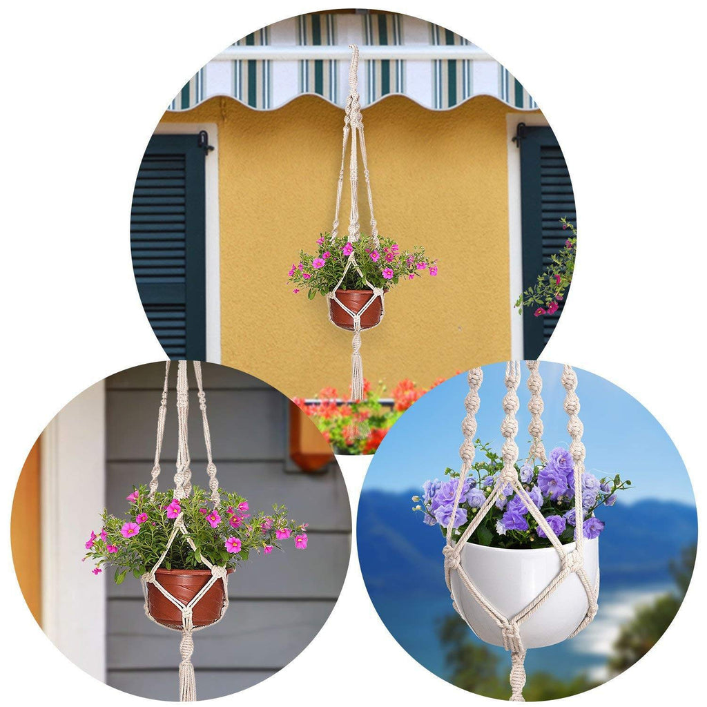 MIPON 3 Pack Macrame Plant Hangers, Hanging Planters for Indoor Plants