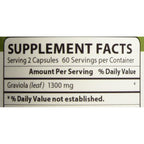 Buy now Graviola 120 Capsules Bottle, 1300 mg at indiglob india