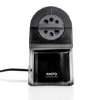X-ACTO Pencil Sharpener, School Pro Electric Sharpener, Black, With Six Size Dial, XL Shavings Bin - Heavy Duty, Classroom Supplies