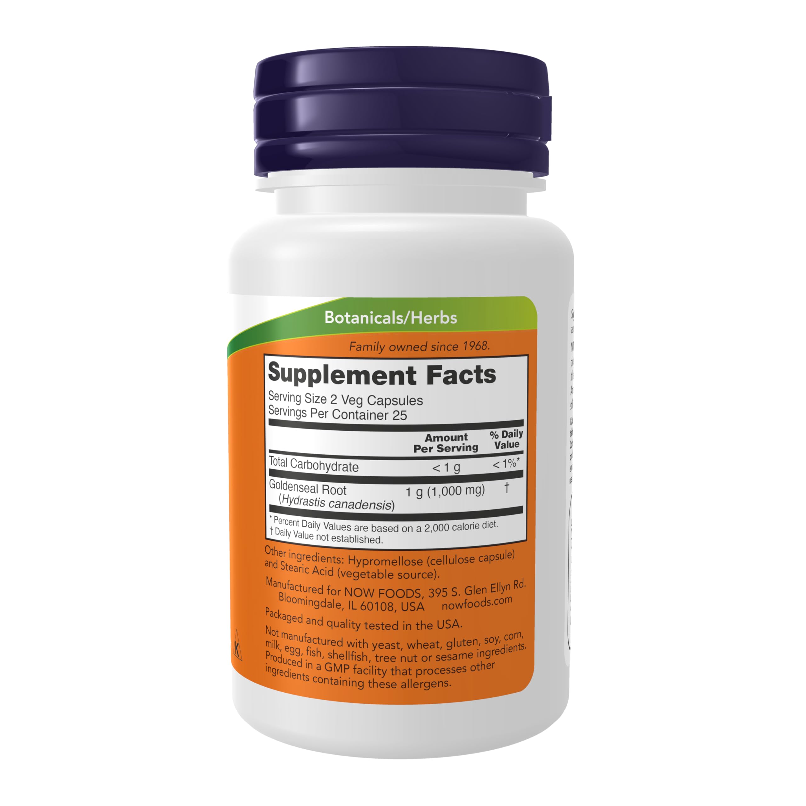 Buy now NOW Supplements, Goldenseal Root (Hydrastis canadensis) 500 mg, Herbal Supplement, 50 Veg Capsules at indiglob india