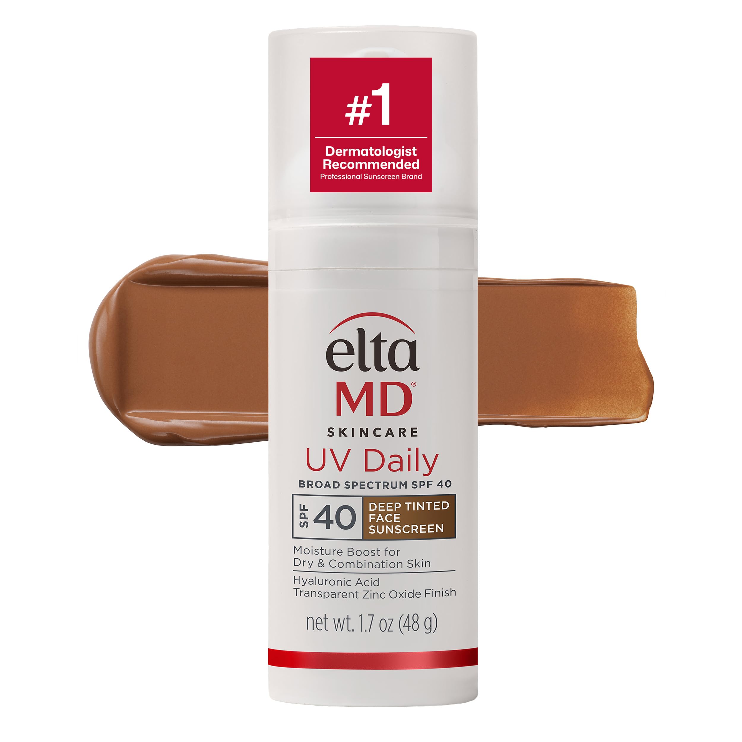 EltaMD UV Daily Face Sunscreen Moisturizer, Zinc Oxide, SPF 40 and SPF 50 | Hydrates and Protects Dry Dehydrated Skin, Lightweight, No White Cast, Dermatologist Recommended, Available in Three Tints