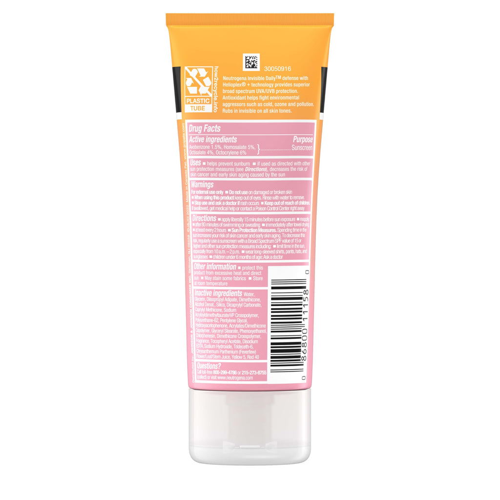 Buy now Neutrogena Invisible Daily Defense Sunscreen Lotion, Broad Spectrum SPF 30, Oxybenzone-Free & Water-Resistant, Sun & Environmental Aggressor Protection, Antioxidant Complex, 3.0 fl. oz at indiglob india