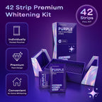Purple Teeth Whitening Strips - 42 Count - Peroxide Free Color Correcting Whitening Strips - At Home Smile Care Kit