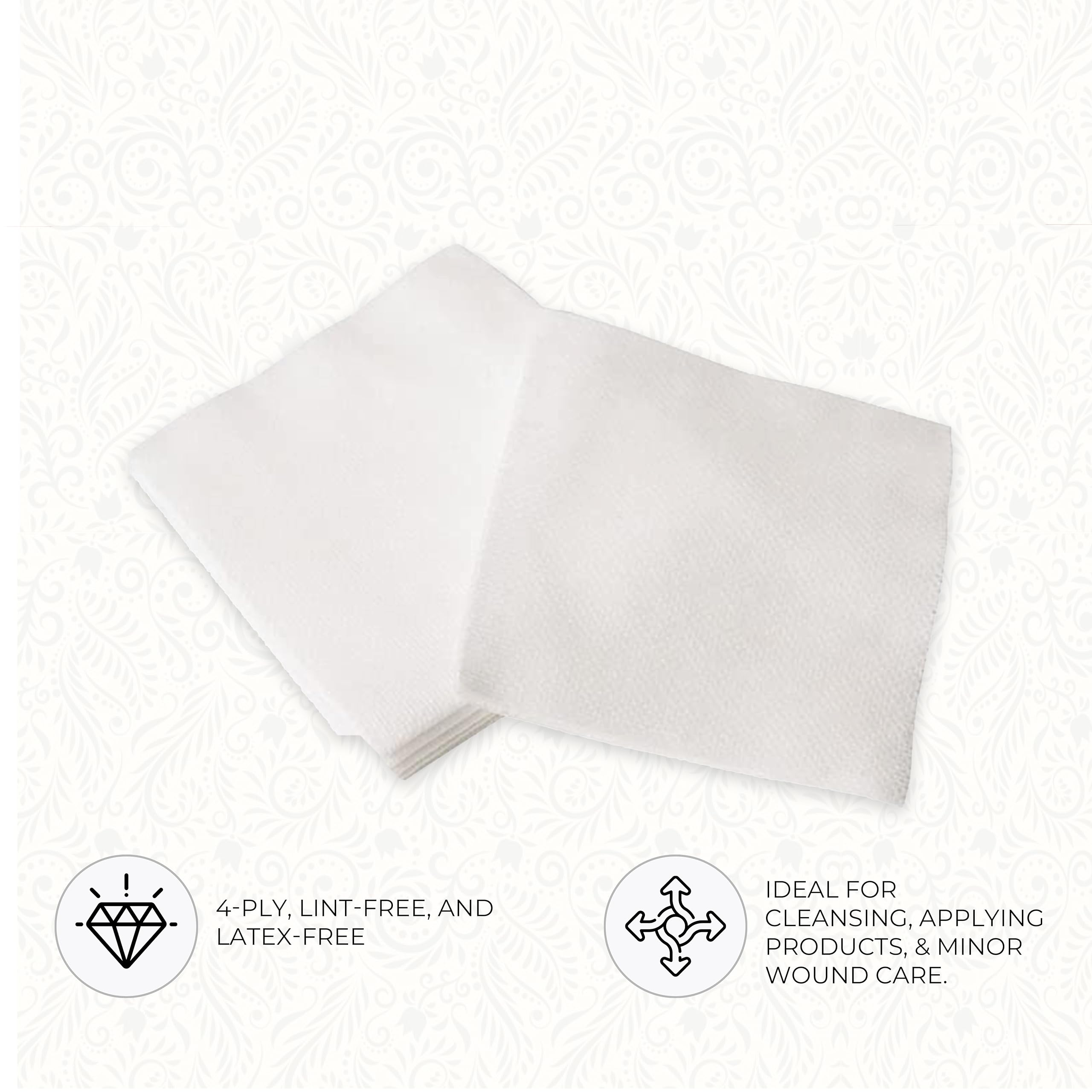 ForPro Professional Collection All-Purpose Lint-Free 4-Ply Esthetic Wipes, Non-Woven, For Salon and Spa Use, Soft, Strong and Durable, Latex-Free, 4" x 4", 200-Count