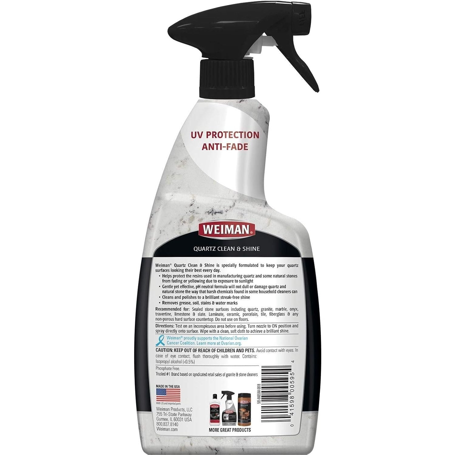 Buy now Weiman Quartz Countertop Cleaner and Polish - Clean and Shine Your Granite, Marble Countertops, Kitchen Island, and Stone Surfaces with UV Anti-Fade Protection, Citrus, 24 Ounce with Microfiber Cloth at indiglob india