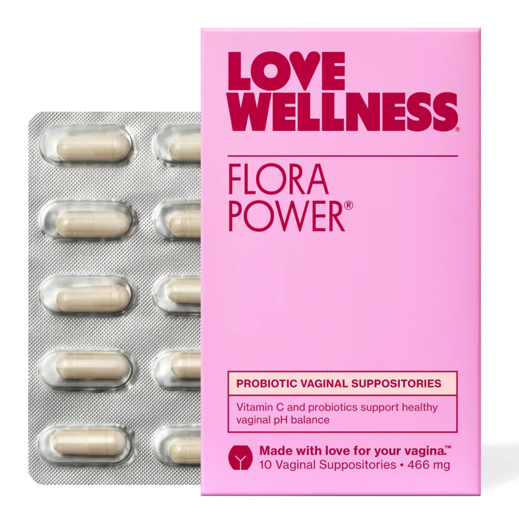 Love Wellness Flora Power | Vaginal Probiotic Suppositories | 10 Count