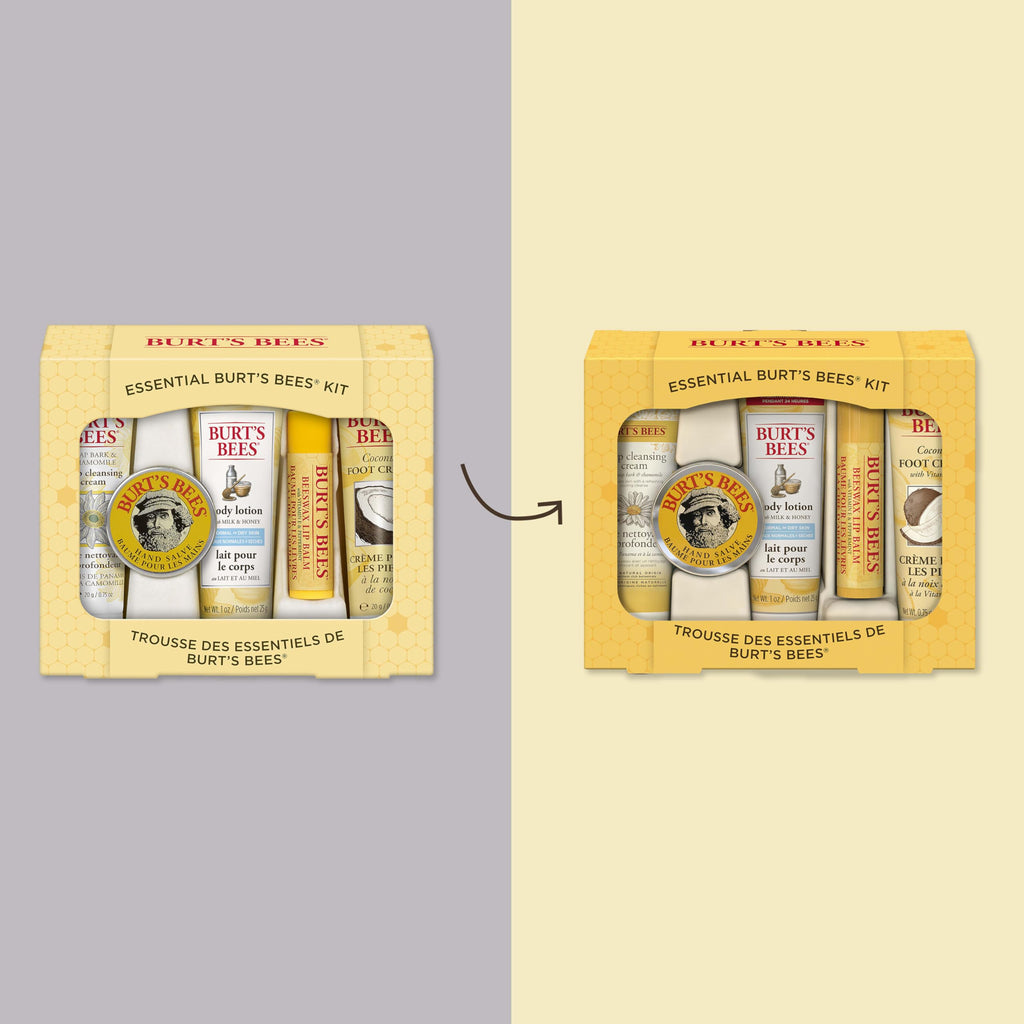 Burt's Bees Gifts Ideas - Essential Everyday Beauty Set, 5 Travel Size Products - Deep Cleansing Cream, Hand Salve, Body Lotion, Foot Cream and Lip Balm