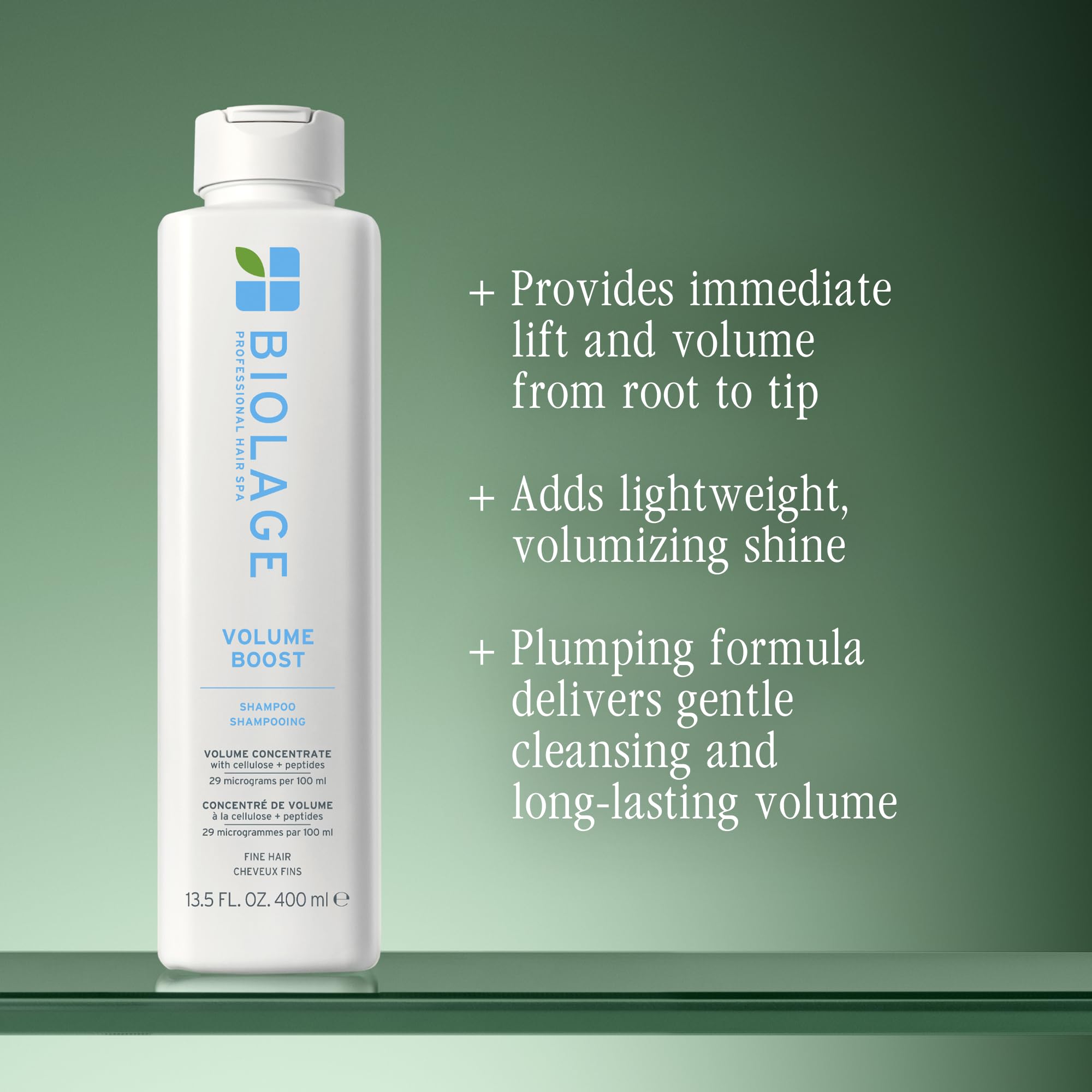 Biolage Volume Boost Shampoo – For Fine Hair | Creates Lasting, Lightweight Volume, Root Lift & Shine, With Cellulose and Peptides, Vegan, Paraben and Silicone-Free