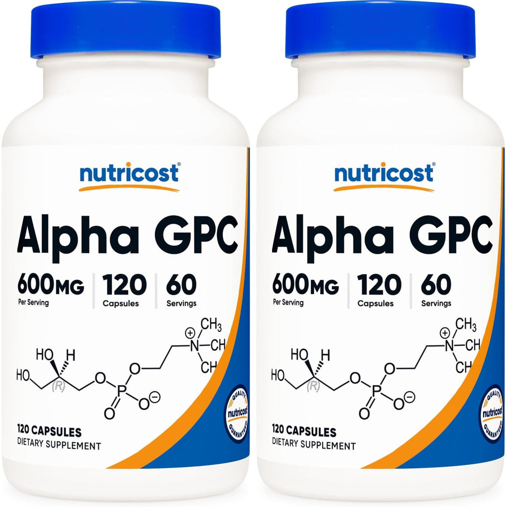 Nutricost Alpha GPC 600mg, 60 Vegetarian Capsules - Non-GMO and Gluten Free, 300mg Per Capsule