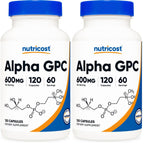 Nutricost Alpha GPC 600mg, 60 Vegetarian Capsules - Non-GMO and Gluten Free, 300mg Per Capsule