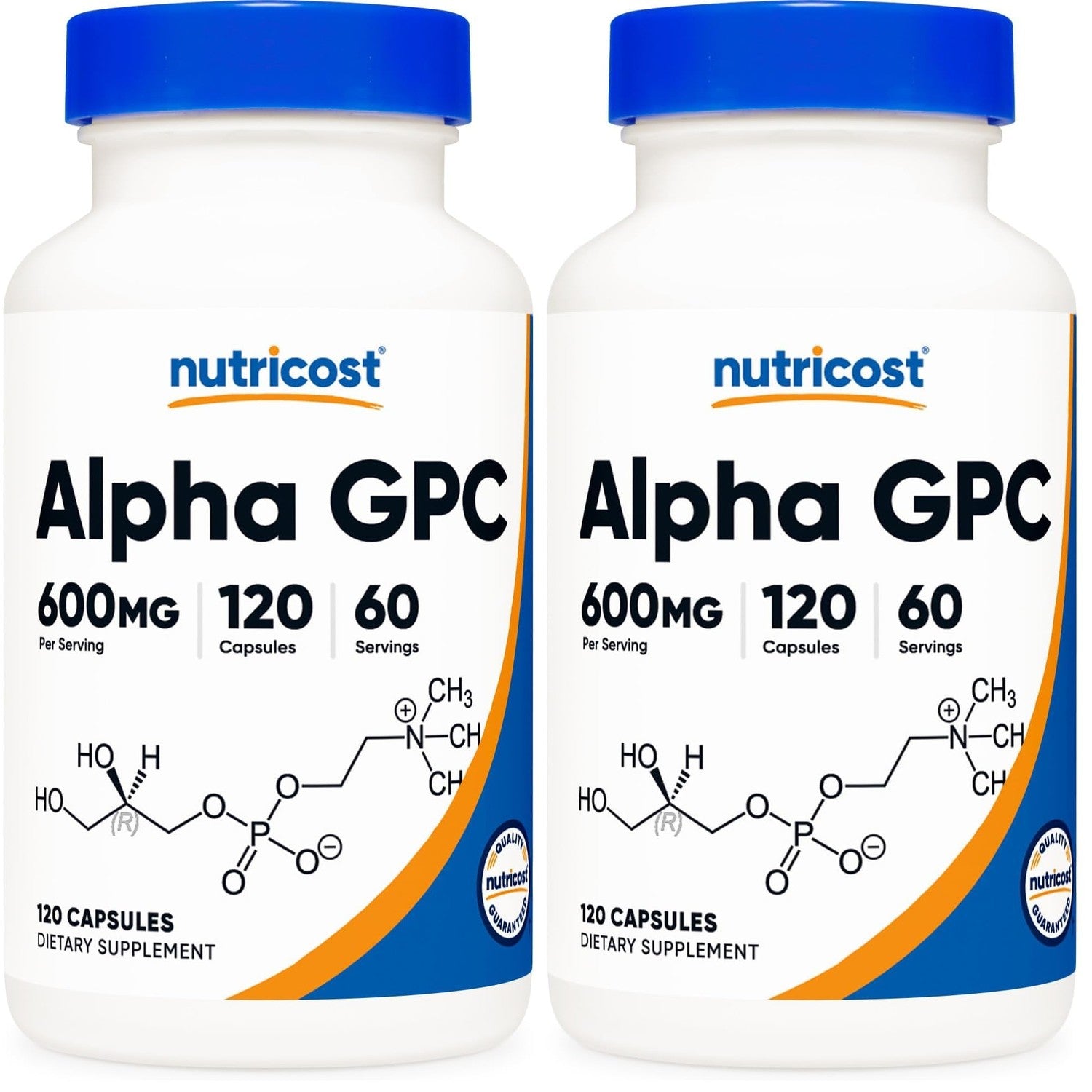 Nutricost Alpha GPC 600mg, 60 Vegetarian Capsules - Non-GMO and Gluten Free, 300mg Per Capsule