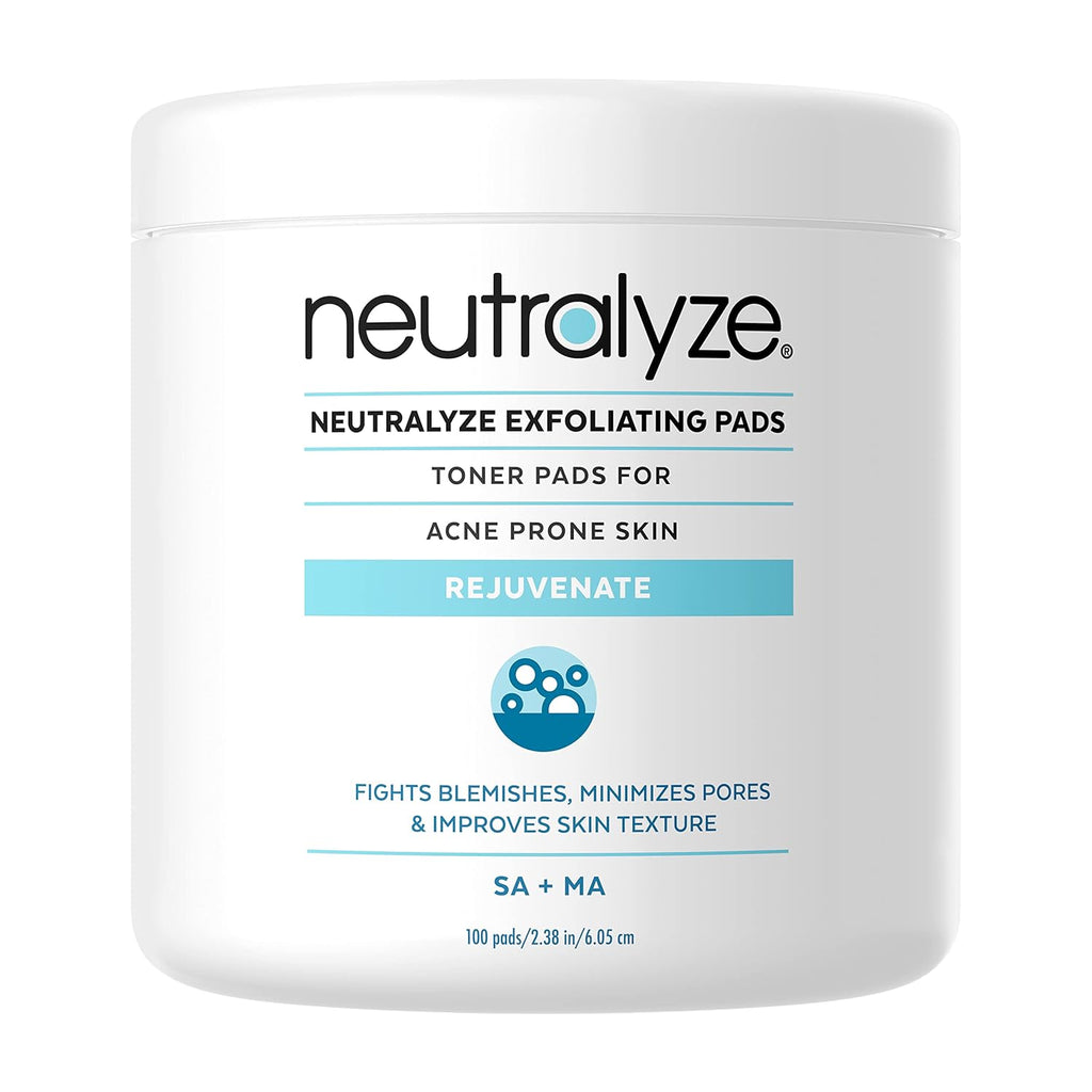 Buy now Neutralyze Exfoliating Acne Treatment Pads (100 Count) - Dual Textured Face Wipes with 2% Salicylic Acid & 2% Mandelic Acid - Toner Pads for Acne Prone Skin, Face & Body Wipes for Teens & Adults at indiglob india