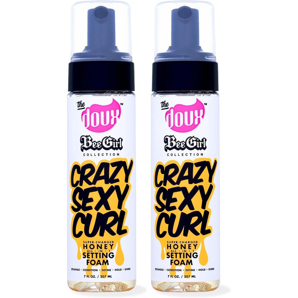 The Doux CRAZYSEXYCURL Honey Setting Foam, Styling Mousse, 7 oz | Aloe & Silk Amino Acids for moisture, Frizz Control & Moisture, For All Curl Types, Alcohol-Free