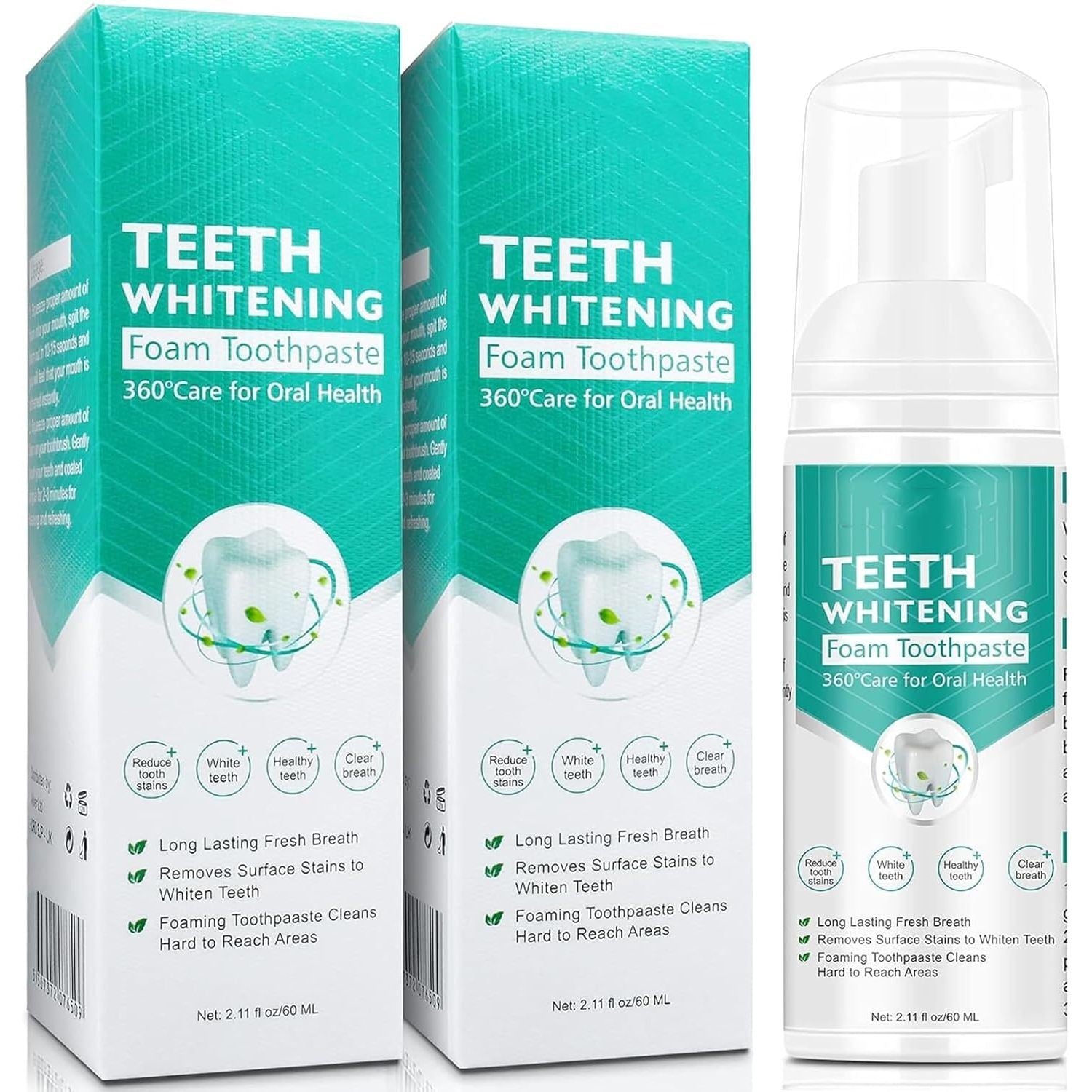 Buy now Foam Toothpaste 2PCS,Stain Removal Toothpaste for Sensitive Teeth,Teeth foaming Whitening,Baking Soda Spearmint Whitening Mousse Mouth Wash Water for Travel Friendly Default at indiglob india