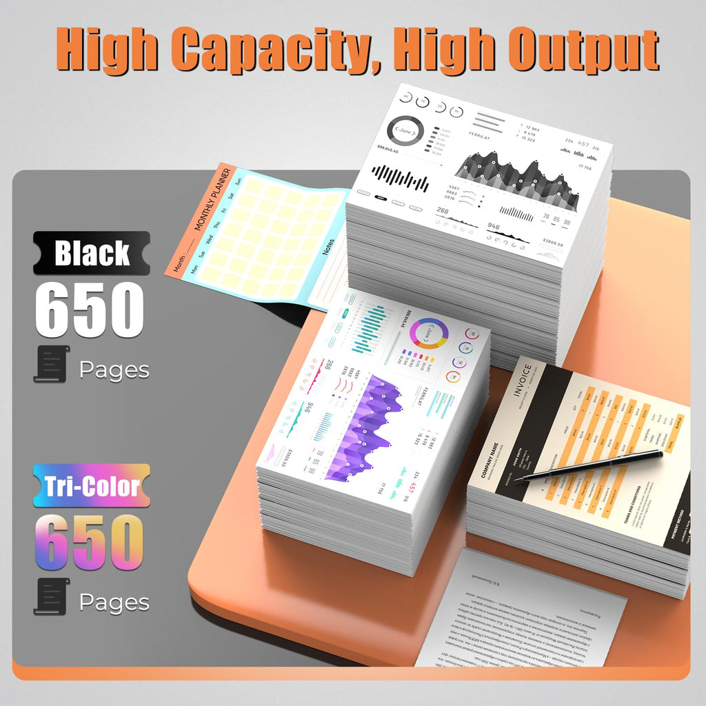 68 Ink Cartridges for Envy 6555e 6155e Ink Compatible with HP68 Ink 68e 68XL Ink Cartridges Combo Pack Replacement to use with Envy 6552e 6152e 6558e 6552 e 6555 e 6500 e 6100 e (1 Black, 1 Tri-Color)