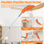 Ceiling Fan Cleaner Duster with 6 Ft/77'' Extension Pole, Multi-Functional