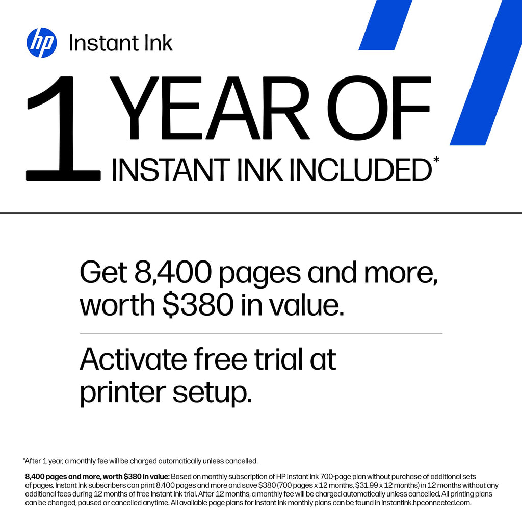 HP OfficeJet Pro 8139 Wireless All-in-One Color Inkjet Printer, Print, Scan, Copy, Fax, ADF, Duplex Printing Best-for-Home-Office, 1 Year Trial of Instant Ink Included, AI-Capable (C2VK3A)