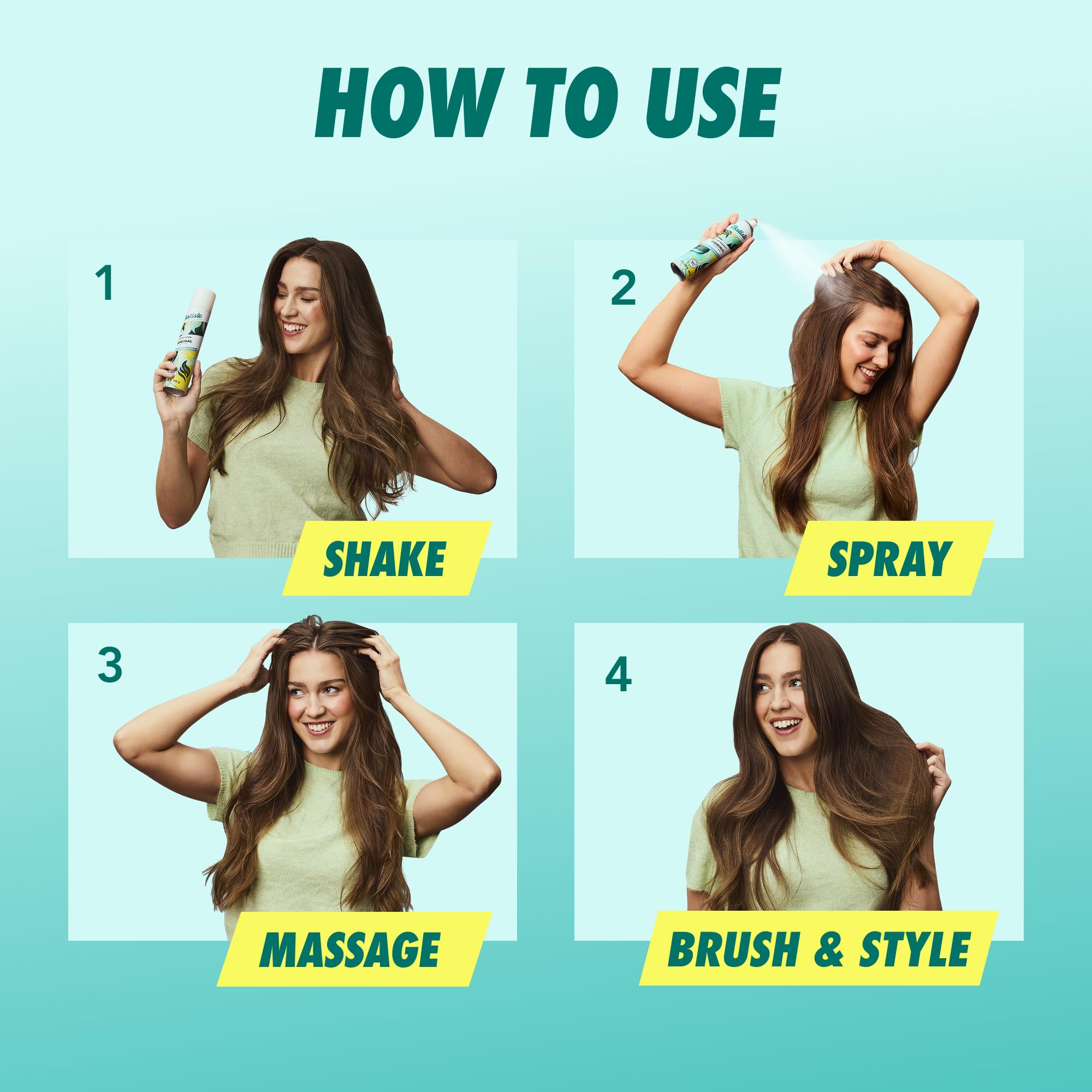 Batiste Dry Shampoo, Waterless shampoo, Original, 3.81oz, Pack of 3