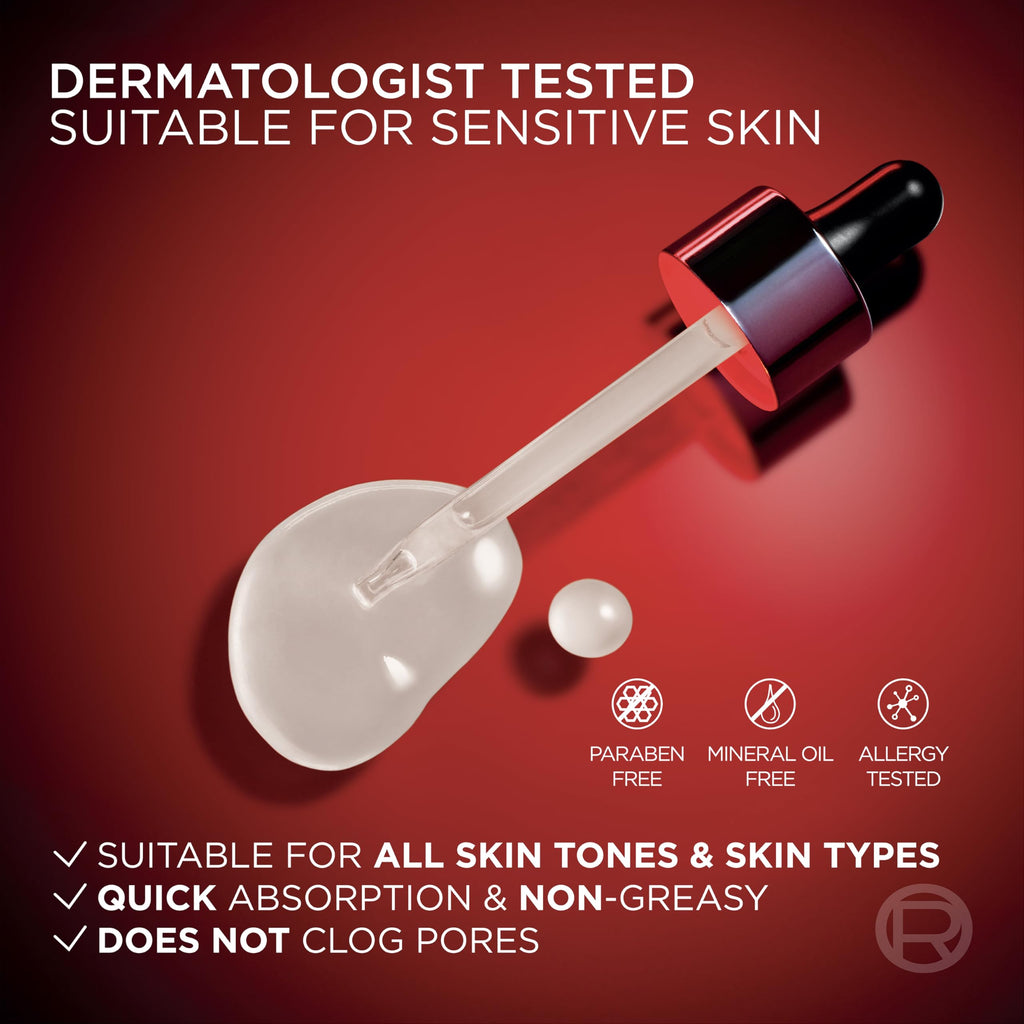 L'Oreal Paris Revitalift Triple Power Face Serum with Tri-Peptides, Hyaluronic Acid and Vitamin C, Anti Aging, Anti Wrinkle Serum to Firm and Brighten, 1 FL oz, + Sample