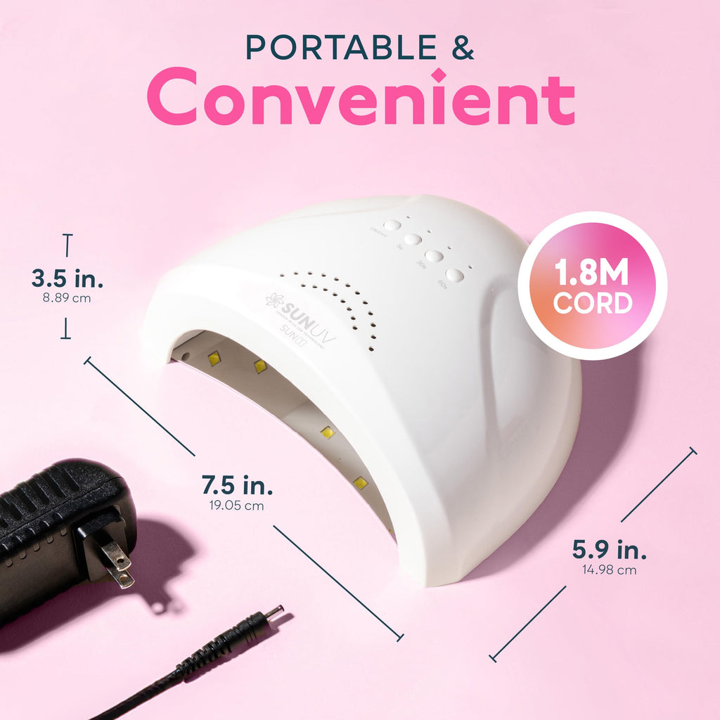 SUNUV UV LED Nail Lamp, Gel Light for Nail Polish UV Dryer SUNONE White | Professional Fast Curing Lamp for All Gel Polishes, 3 Timers, Auto Sensor, Removable Base, Home DIY Salon Tool, Ideal Gift