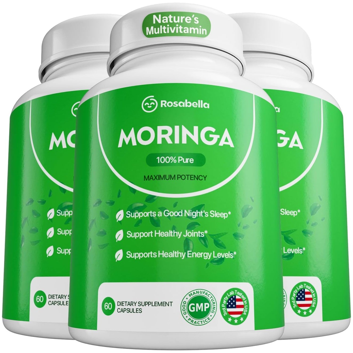 Buy now Rosabella Moringa Capsules - Pure Moringa Powder, Energy, Skin, Immune & Gut Health Superfood, Rich in Antioxidants, Essential Vitamins & Amino Acids, Natural Green Superfood Supplement - 120 Count 180 Count (Pack of 3) at indiglob india