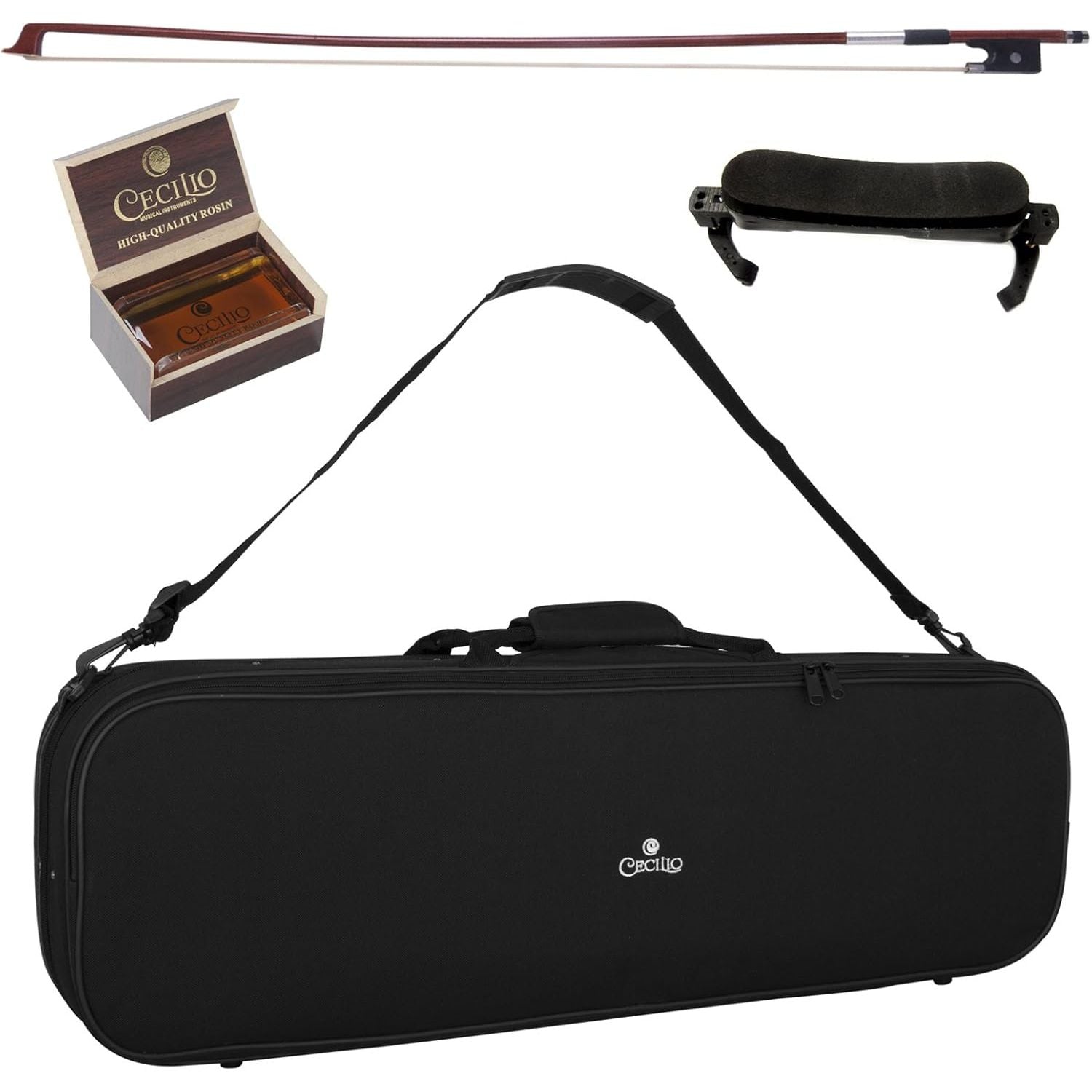 Buy now Cecilio 4/4 Full Size Violin - Hand-Carved Solid Spruce & Maple, Ebony Fingerboard, Deluxe Oblong Hard Case & Bow Included, Fiddle Set for Beginners Professionals at indiglob india