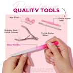 Modelones Cuticle Remover, Nail Kit Cuticle Trimmer Pusher Remover Liquid | Manicure Kit for Women Cuticle Oil Pen Nail Stuff & File Cuticle Nippers & Cutter Nail Tools Manicure Set Nail Care Prep Kits