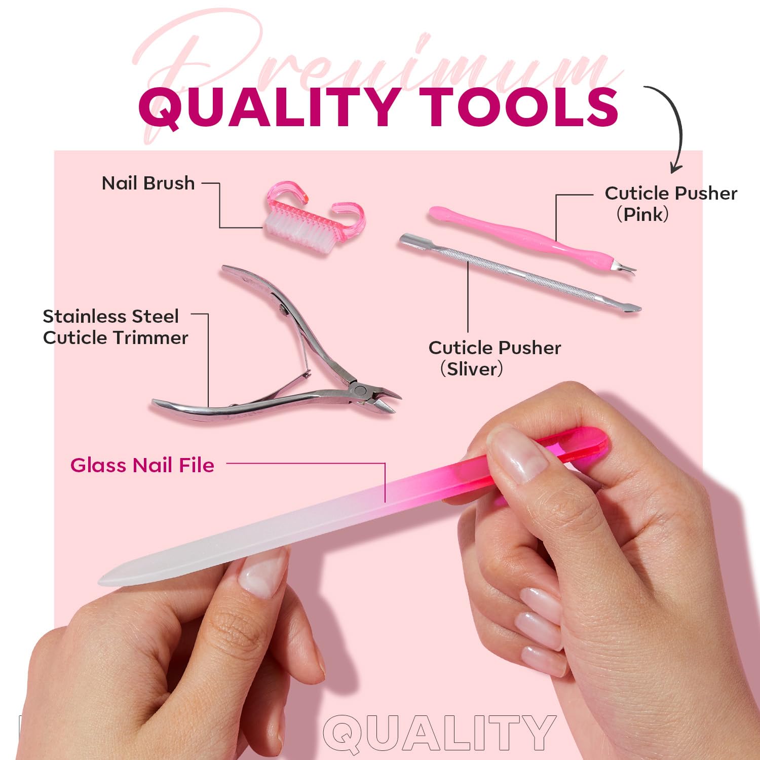 Modelones Cuticle Remover, Nail Kit Cuticle Trimmer Pusher Remover Liquid | Manicure Kit for Women Cuticle Oil Pen Nail Stuff & File Cuticle Nippers & Cutter Nail Tools Manicure Set Nail Care Prep Kits