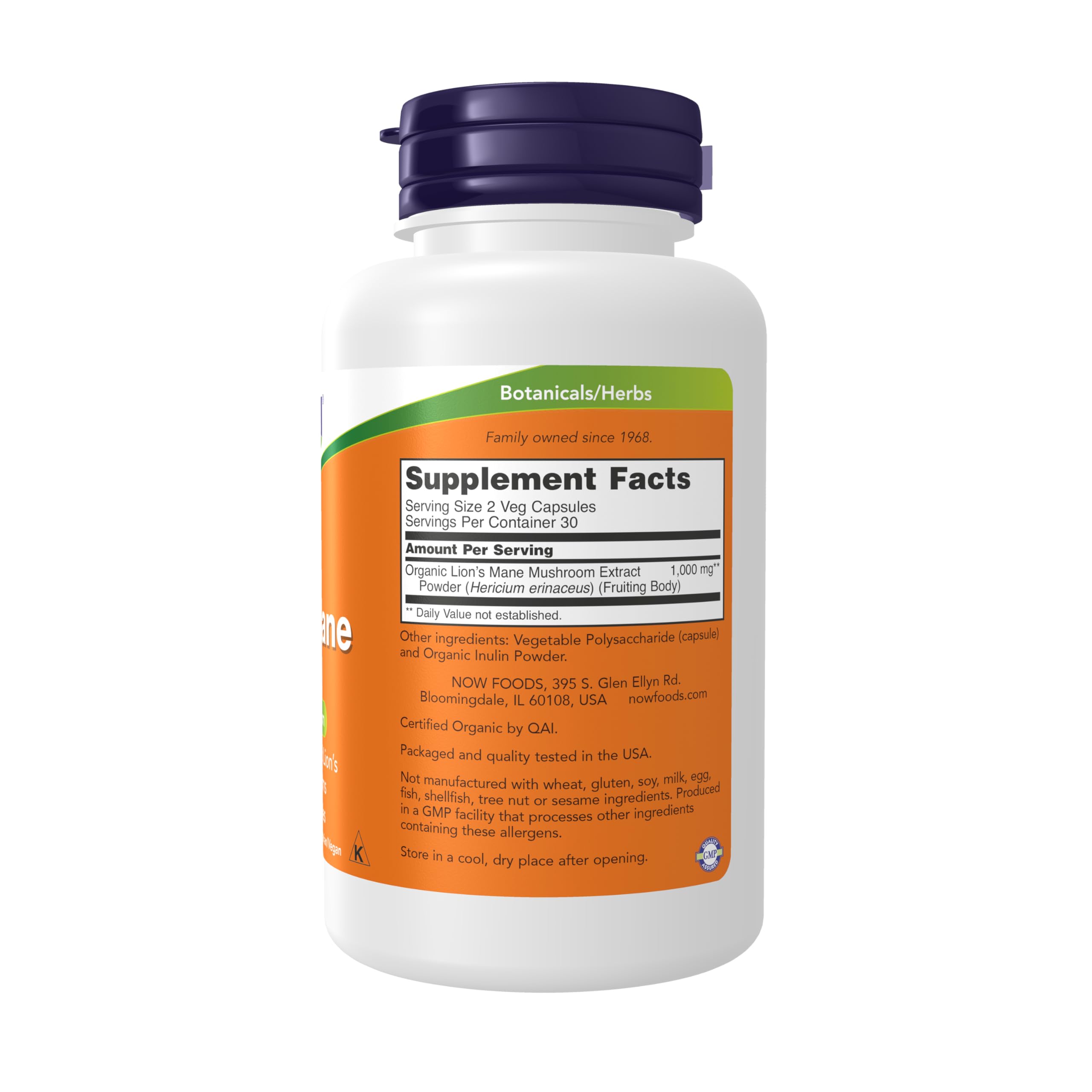 Buy now NOW Foods Supplements, Lion's Mane 500 mg, Super Mushroom, Made with Organic Lion's Mane Mushrooms, 60 Veg Capsules at indiglob india