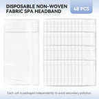 Disposable Headbands for Spa & Facials – 48pcs White Disposable Spa Headbands for Women, Professional Headband for Facials, Esthetician, Skincare & Washing Face – Non-Woven Disposable Hair Bands Pack