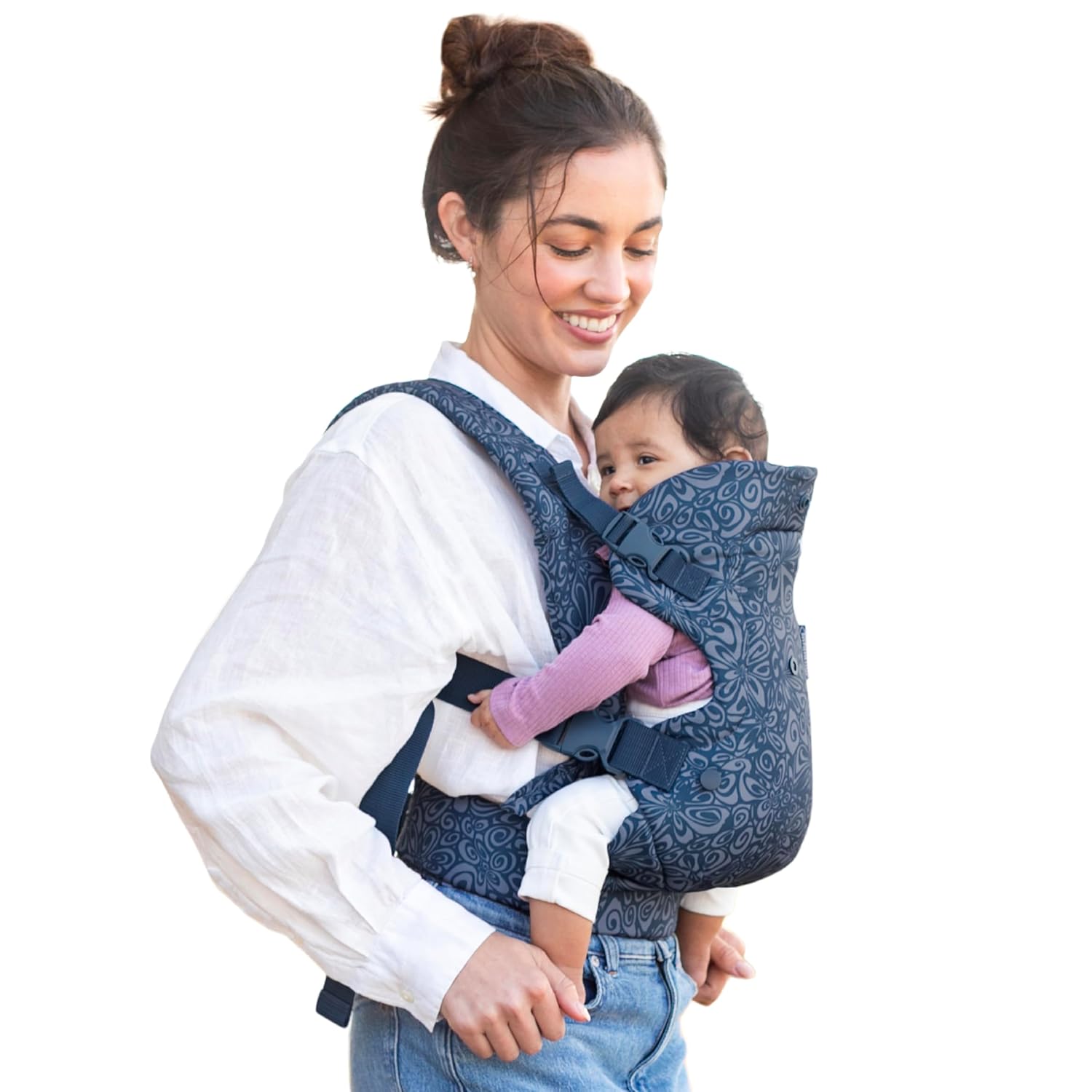 Buy now Infantino Flip 4-in-1 Convertible Baby Carrier, Adjustable, Ergonomic Babywearing, Registry Essential, Baby Carrier for Newborn to Toddler, Gray Floral Navy at indiglob india