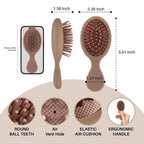 Premium imported RHOS folding brush with mirror, featuring round ball teeth and ergonomic handle for easy styling.