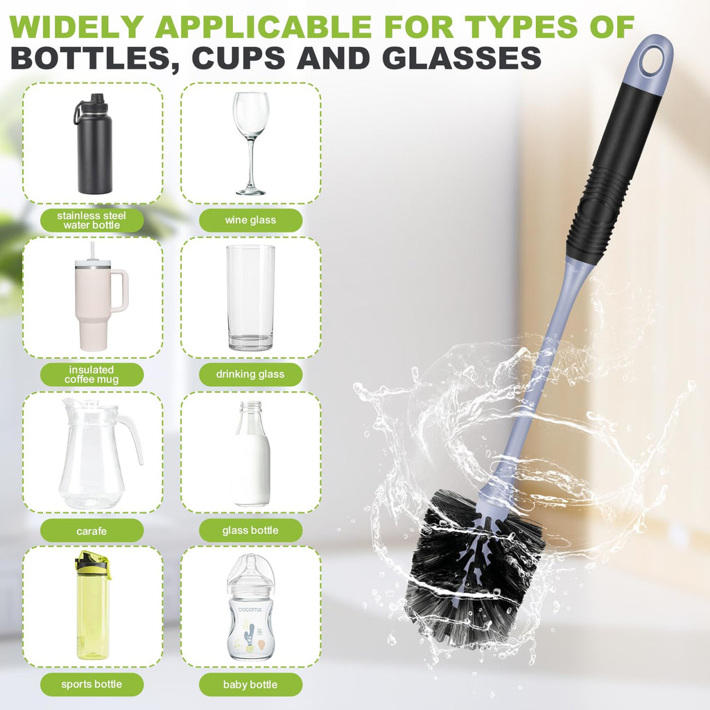 Long Handle Bottle Brush, Non-Scratching Water Bottle Brush Cleaner