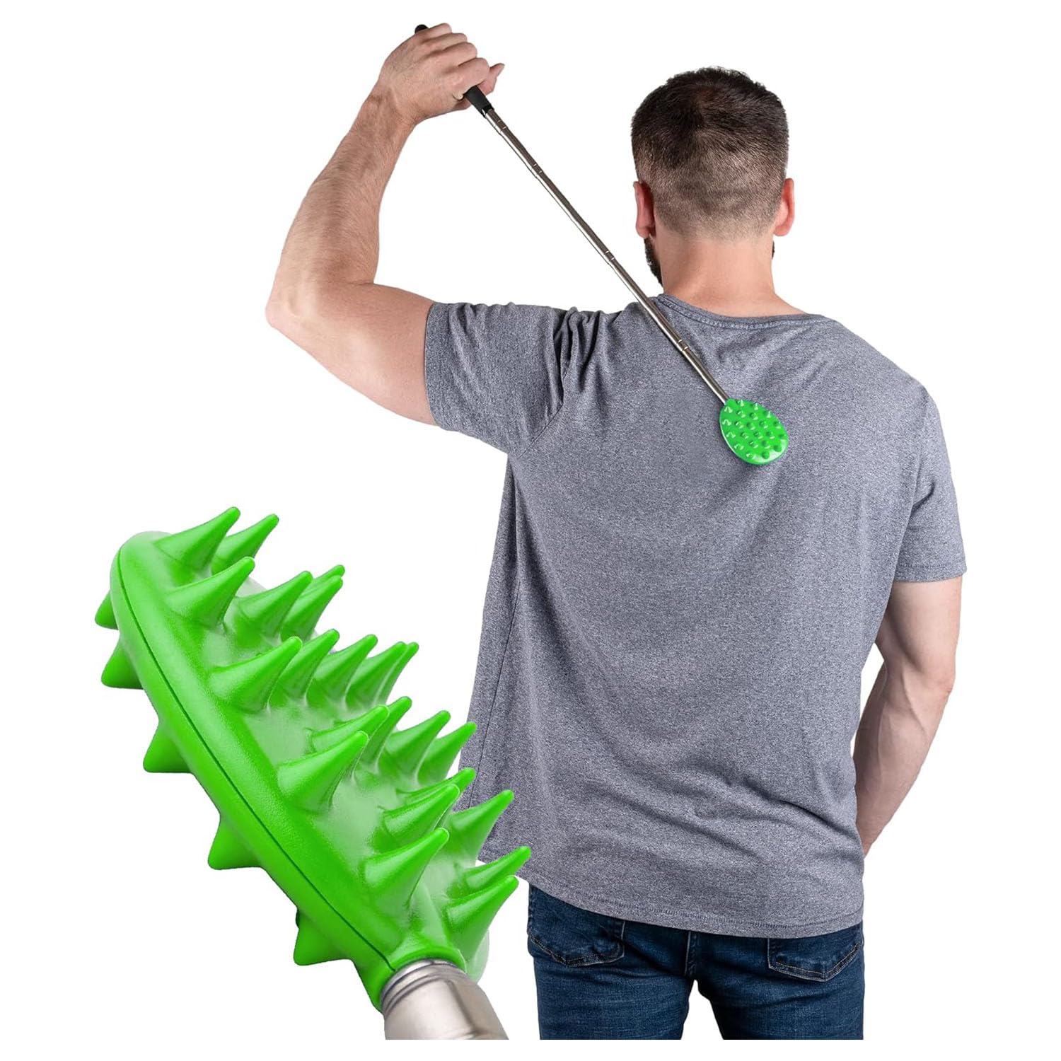 Buy now Cactus Scratcher Extendable Telescopic Back Scratcher - Extends 29" Long Double Sided Retractable Scratching Tool for Hand, Neck, Head, and Body - Universal Gift for Family, Pets, and Friends, Black Extendable Big Stick Green at indiglob india