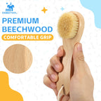 DEBETOOL 3-Piece Laundry Brush for Stains on Clothes, Gentle Boar Bristl
