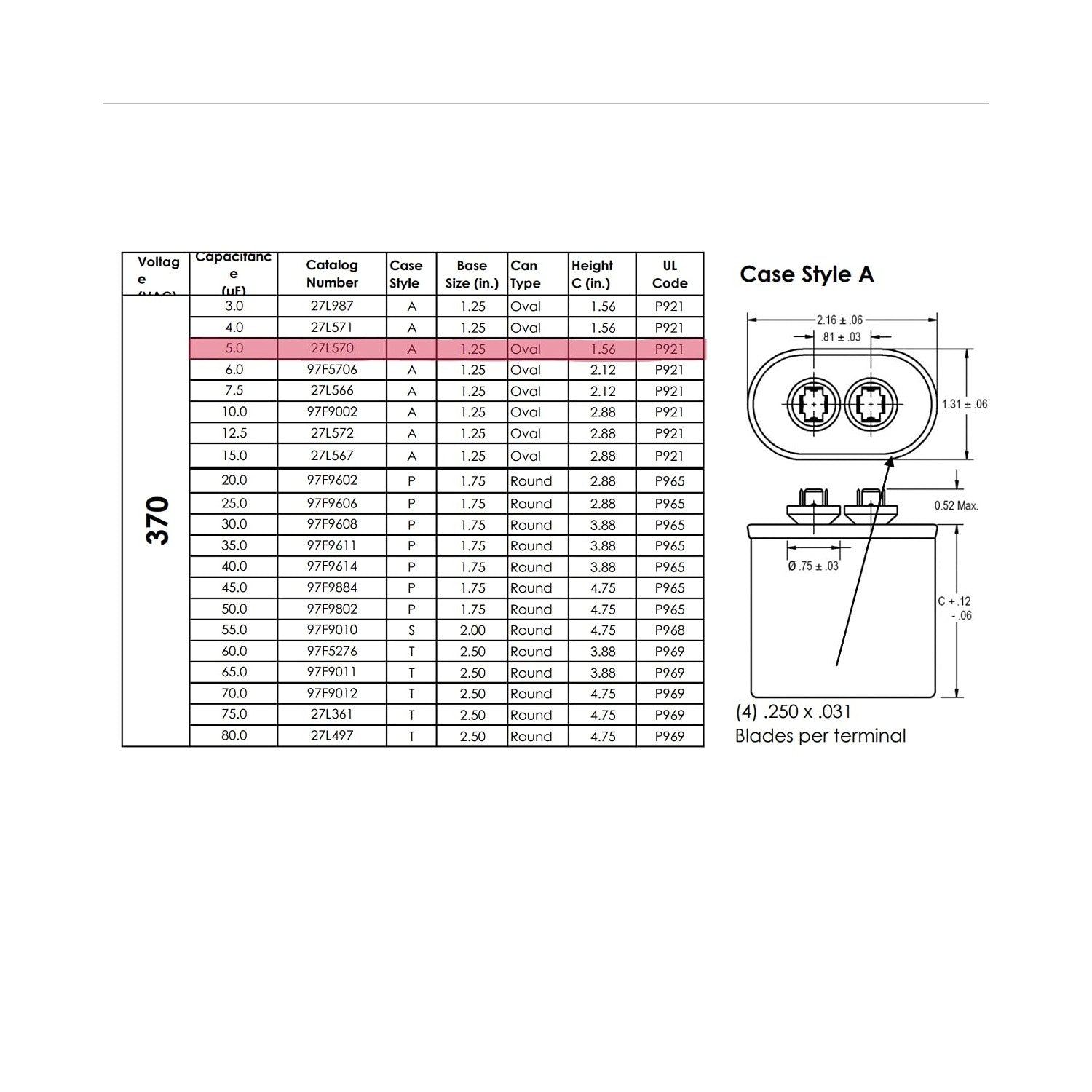 Buy now Genteq GENTEQ - C305L / 27L570 GE Capacitor Oval 5 uf MFD 370 Volt 97F5705 (Replaces Old GE# Z97F5705, 97F95702, Z97F5702), 5uf 370 Vac(VAC), 5X370 Run Capacitor at indiglob india