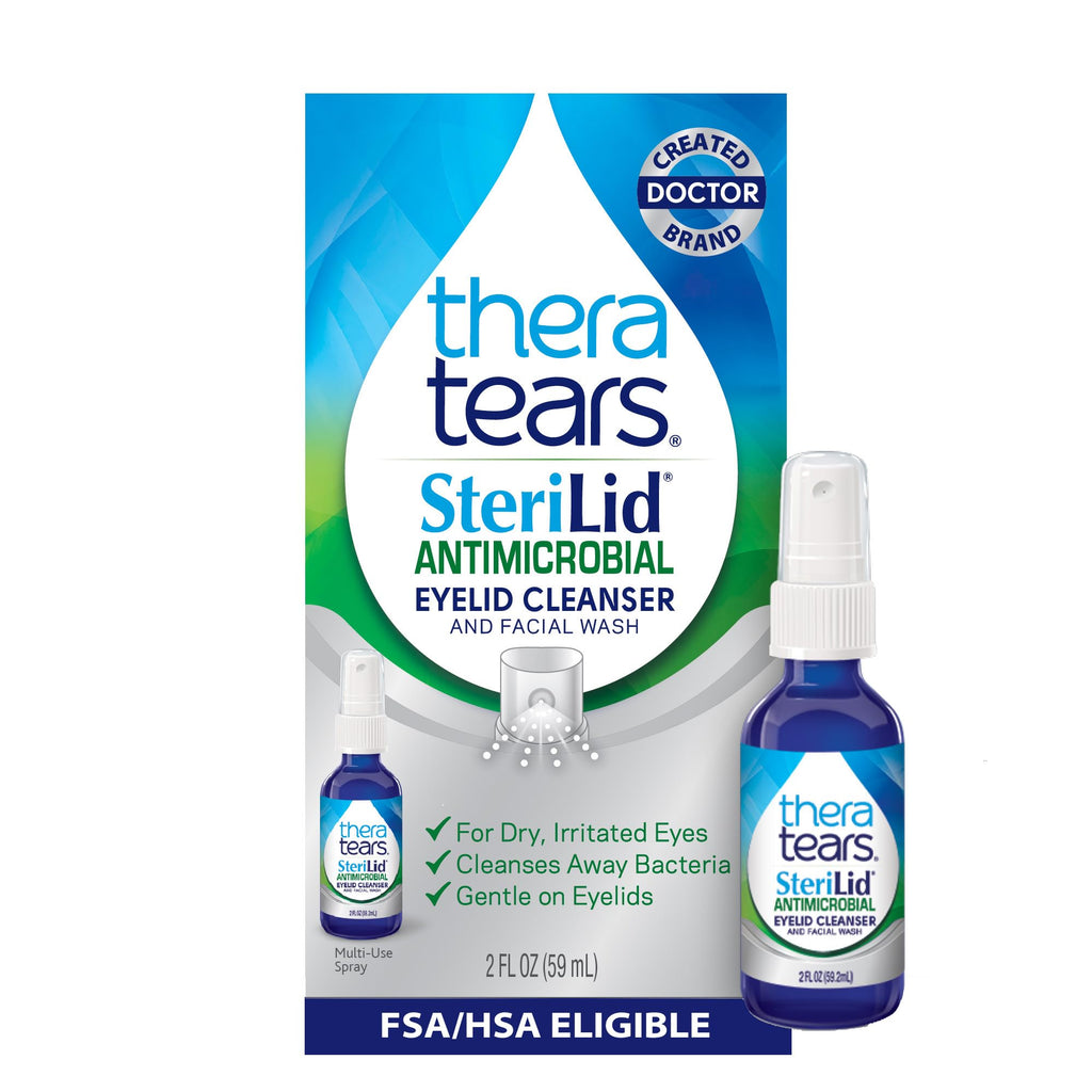 TheraTears SteriLid Antimicrobial Eyelid Cleanser and Face Wash, 2 Fl Oz | Mild & Convenient, Eye Care for Dry & Irritated Eyes, Gentle on Eyelids
