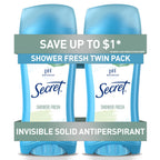 Secret Anti-Perspirant Deodorant Invisible Solid Powder Fresh Twin Pack 5.20 oz
