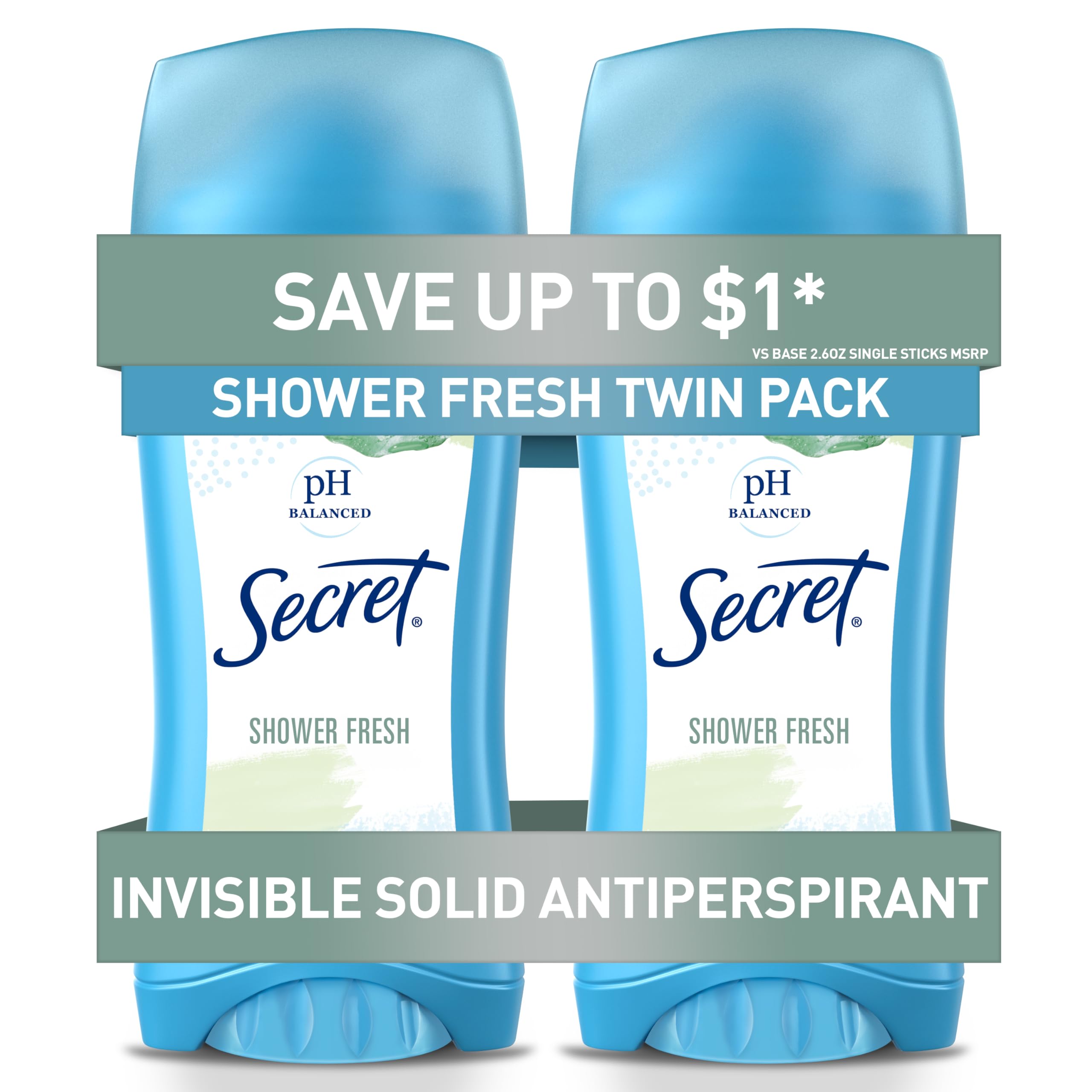 Secret Anti-Perspirant Deodorant Invisible Solid Powder Fresh Twin Pack 5.20 oz