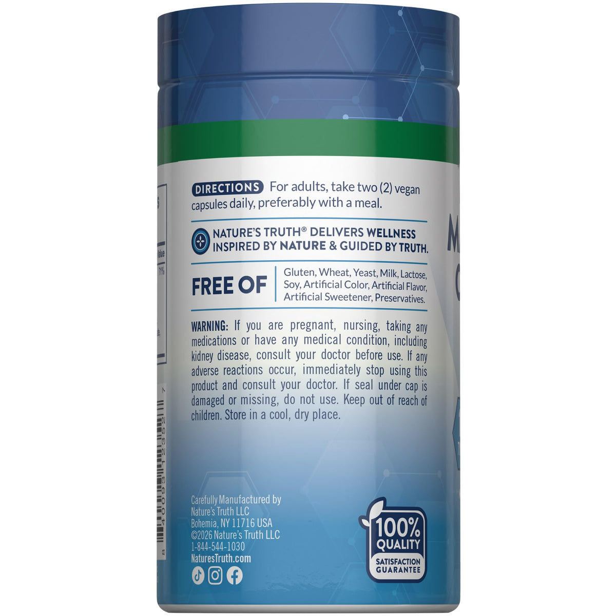Nature's Truth Magnesium Complex Supplement 10 Forms | 60 Capsules